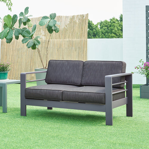 2 - sits utomhus - soffa Avise aluminium mörkgrå [casa.pro] - premiumXL