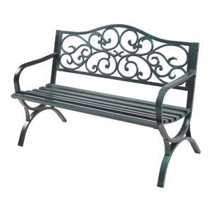 Trädgårdsbänk Utav 127x53x79 cm pulverlackerat stål [casa.pro] 