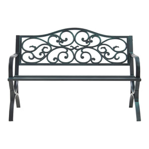 Trädgårdsbänk Utav 127x53x79 cm pulverlackerat stål [casa.pro] 