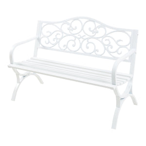 Trädgårdsbänk Utav 127x53x79 cm pulverlackerat stål [casa.pro] 