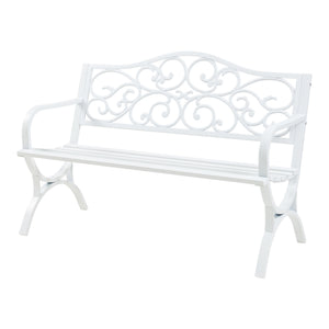 Trädgårdsbänk Utav 127x53x79 cm pulverlackerat stål [casa.pro] 