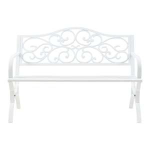 Trädgårdsbänk Utav 127x53x79 cm pulverlackerat stål [casa.pro] 