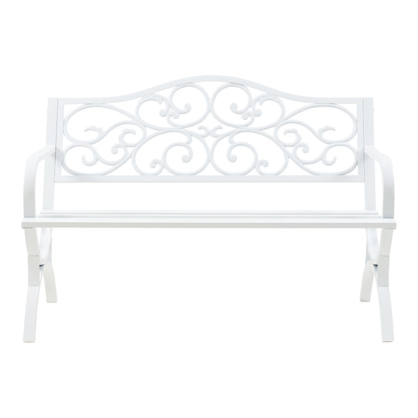 Trädgårdsbänk Utav 127x53x79 cm pulverlackerat stål [casa.pro] 