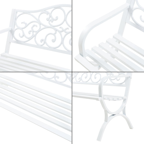 Trädgårdsbänk Utav 127x53x79 cm pulverlackerat stål [casa.pro] 