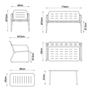 Trädgårdsmöbelset Andria Stål [casa.pro]