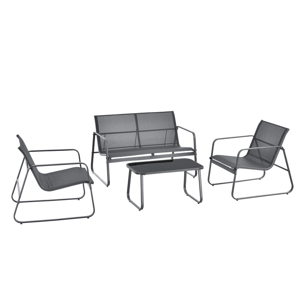Loungegrupp Anzi set om 4 stål glas set [casa.pro] välj modell