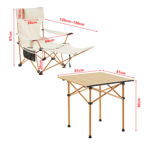 Campingset Bellante av bord och hopfällbara stolar stål [casa.pro]