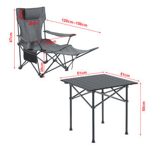 Campingset Bellante av bord och hopfällbara stolar stål [casa.pro]