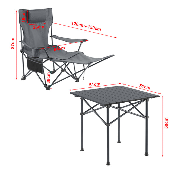 Campingset Bellante av bord och hopfällbara stolar stål [casa.pro]