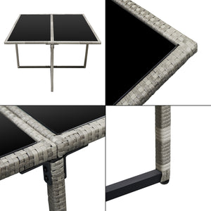 Loungeset Cieza 9 delar 1 bord 4 stolar 4 pallar med dynor [en.casa] välj modell