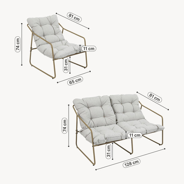 Trädgårdsmöbelset Kivanta 5-delar [en.casa]