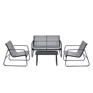 Loungegrupp Palencia för trädgården glas [en.casa]