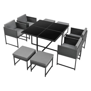 Loungeset Tarragona plats för 8 personer konstrotting [en.casa]® välj modell