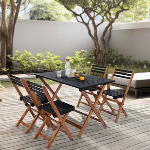 Trädgårdsmöbelset Altamura 5 - delars Akaciaträ FSC® - certifierad [en.casa] - premiumXL