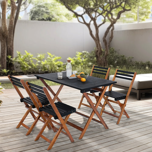 Trädgårdsmöbelset Altamura 5 - delars Akaciaträ FSC® - certifierad [en.casa] - premiumXL