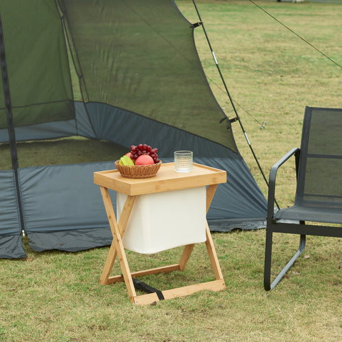 Picknickbord Hattfjelldal 53x48x32cm bambu [en.casa] - premiumXL