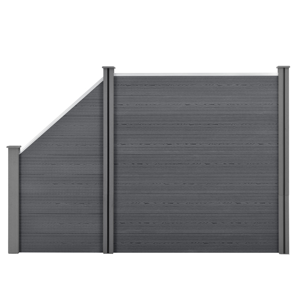 WPC trädgårdsstaket med sned element [neu.holz] - premiumXL