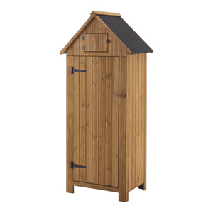 Trädgårdsskåp Redskapsbod Vedförvaring 179x77x54 cm granträ [en.casa]