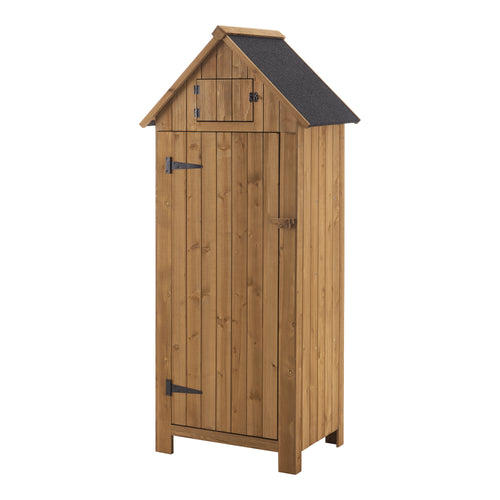 Trädgårdsskåp Redskapsbod Vedförvaring 179x77x54 cm granträ [en.casa]