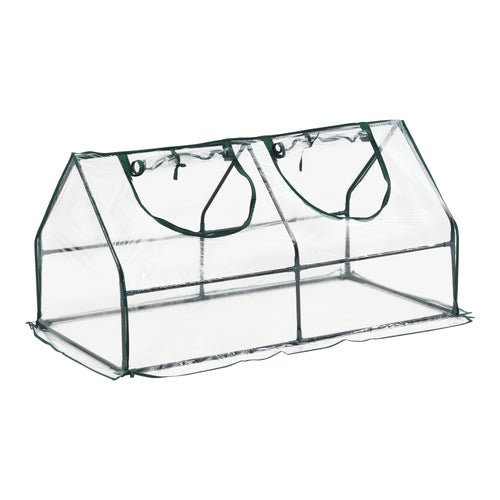 Mini växthus Laubach 120x60x60cm Transparent PVC-folie [en.casa] - premiumXL