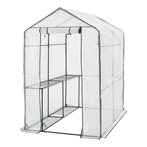 Växthus Oosterhout med hyllor 120x186x190cm Transparent [en.casa] - premiumXL