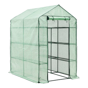 Växthus Vale med hyllor 120x170x194cm Grön [en.casa] - premiumXL