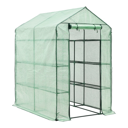 Växthus Vale med hyllor 120x170x194cm Grön [en.casa] - premiumXL
