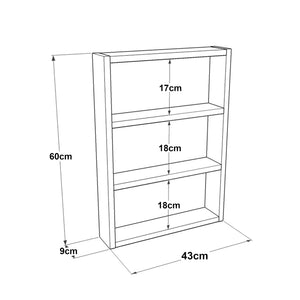 Kökshylla Lappajärvi med 3 hyllplan 60 x 43 x 9 cm i olika färger [en.casa]