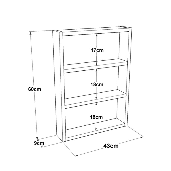 Kökshylla Lappajärvi med 3 hyllplan 60 x 43 x 9 cm i olika färger [en.casa]