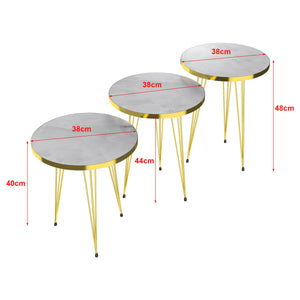 Sidobord Skibby set om 3 guld [en.casa] välj modell