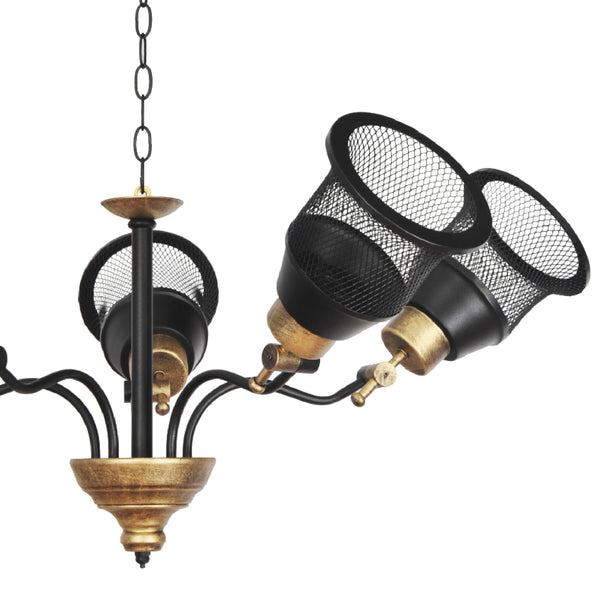 Taklampa Langport 3/5-flammig Svart / Guld [lux.pro]