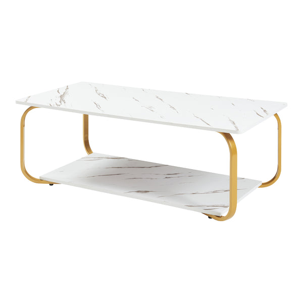 Soffbord Kolta 120x60x43 cm Marmorutseende [en.casa]