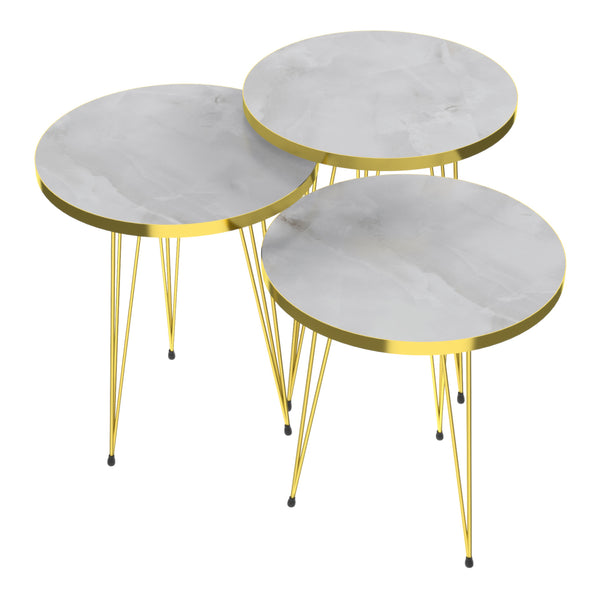 Sidobord Skibby set om 3 guld [en.casa] välj modell