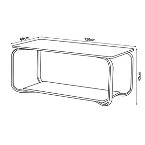 Soffbord Kolta 120x60x43 cm Marmorutseende [en.casa]