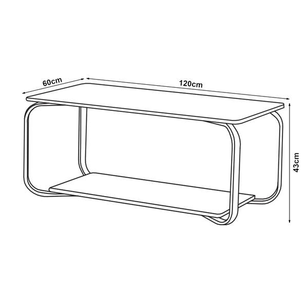 Soffbord Kolta 120x60x43 cm Marmorutseende [en.casa]