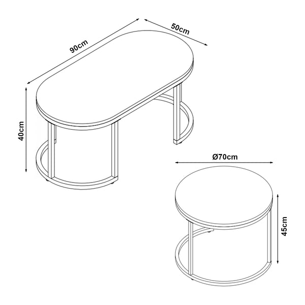 Sattyg Oppeerg 2-delat set [en.casa]
