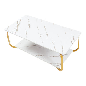 Soffbord Kolta 120x60x43 cm Marmorutseende [en.casa]