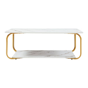 Soffbord Kolta 120x60x43 cm Marmorutseende [en.casa]