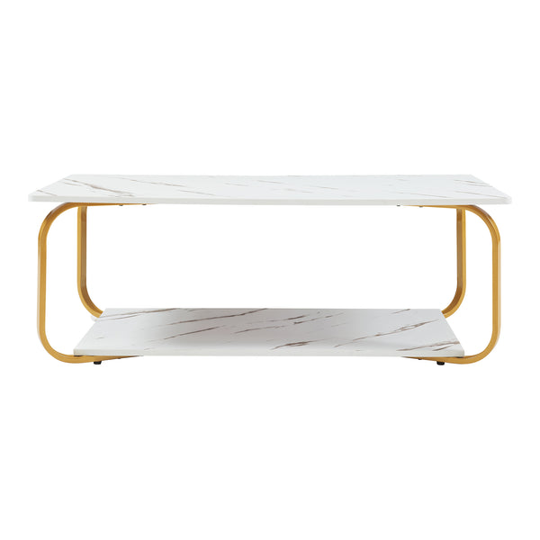 Soffbord Kolta 120x60x43 cm Marmorutseende [en.casa]