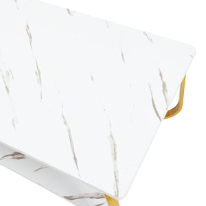 Soffbord Kolta 120x60x43 cm Marmorutseende [en.casa]