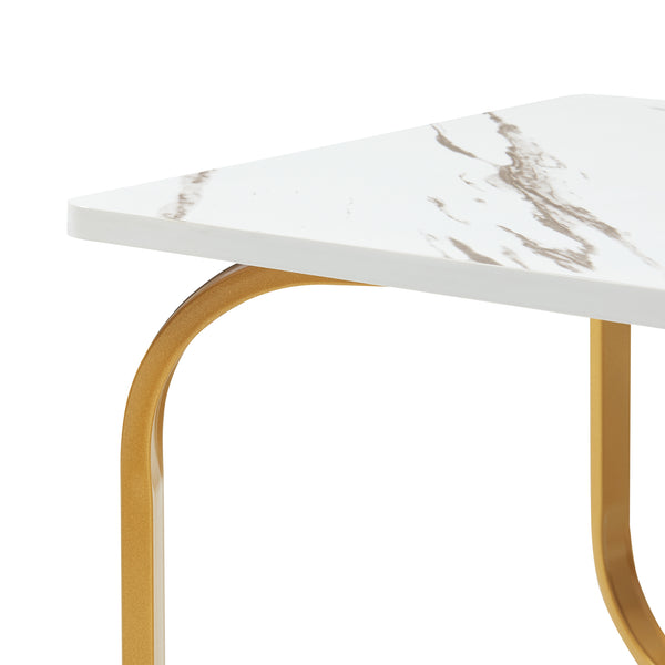 Soffbord Kolta 120x60x43 cm Marmorutseende [en.casa]
