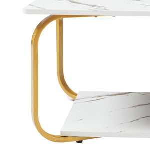 Soffbord Kolta 120x60x43 cm Marmorutseende [en.casa]