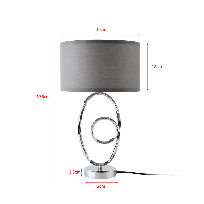 Måttskiss Bordslampa Torquay grå [lux.pro]