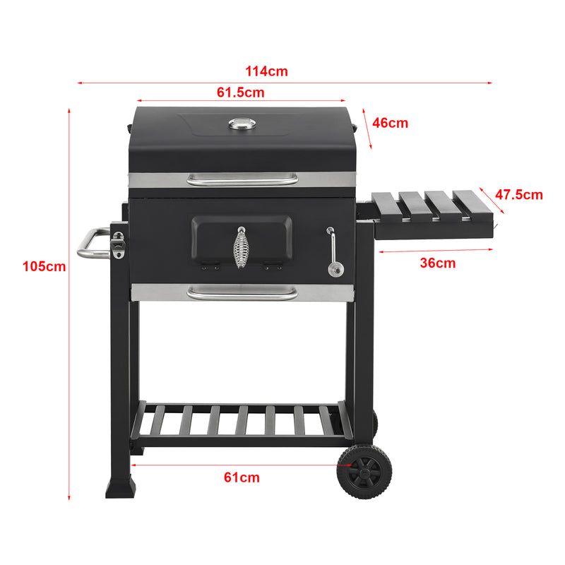 Måttskiss Arnad svart grillvagn [casa.pro]