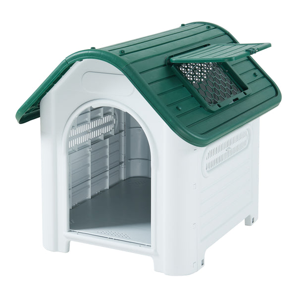 Hundkoja robust plast PVC grå/svart [en.casa] välj modell