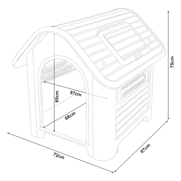 Hundkoja robust plast PVC grå/svart [en.casa] välj modell