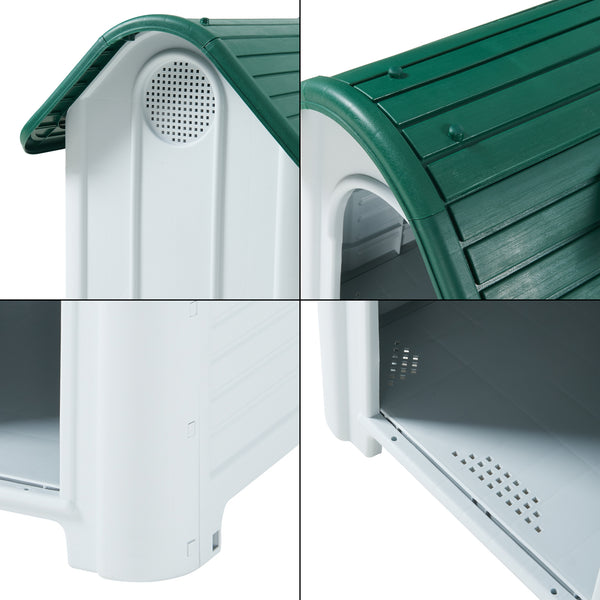 Hundkoja robust plast PVC grå/svart [en.casa] välj modell