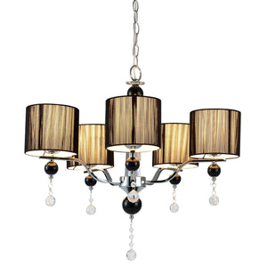 [lux.pro]® Elegant ljuskrona Chrom Black-krom/svart-5xE14