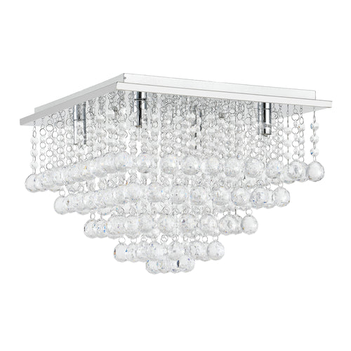 Kristalltaklampa [38x38cm] taklampa ljuskrona rumsbelysning krom [lux.pro] - premiumXL