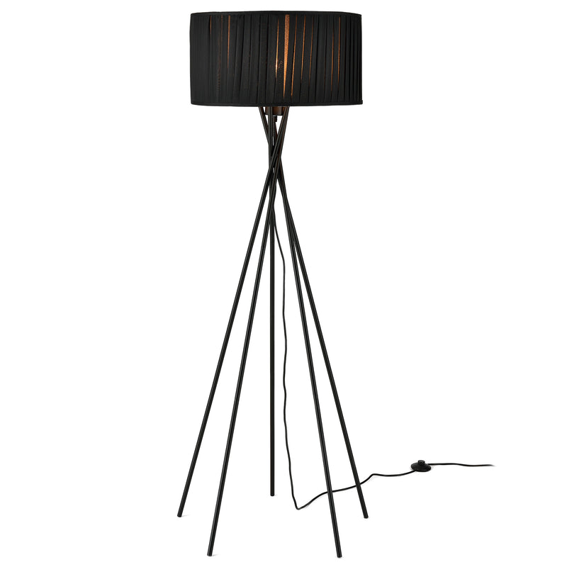 Måttskiss [lux.pro]® Elegant golvlampa - Black Mikado 1 x E27 - 60W - svart